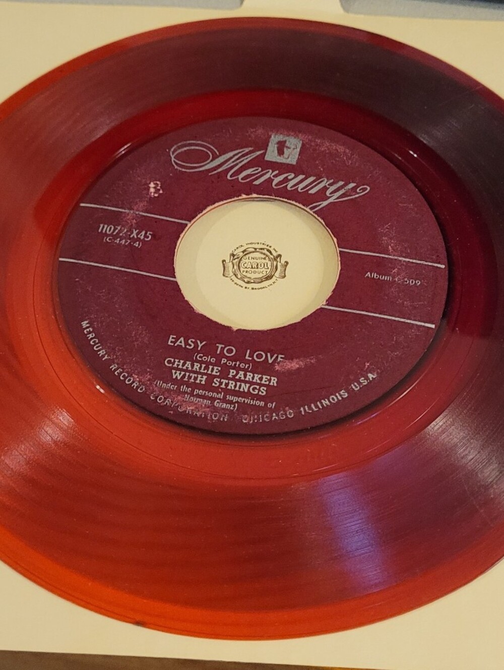 Mercury 'Easy to Love' Charlie Parker Red Vinyl 7" Single